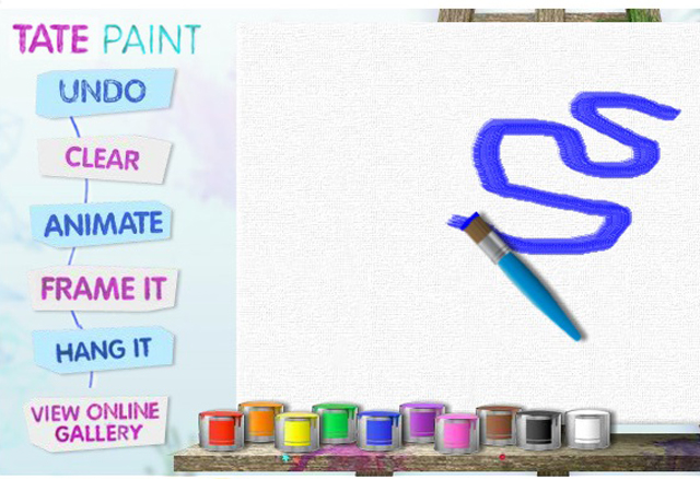 A screenshot showing a paintbrush on a virtual canvass