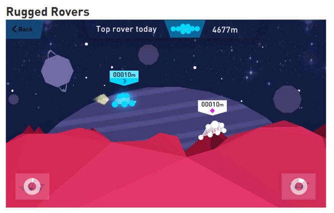 animated rover exploring in space