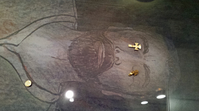 A picture of the Prittlewell Prince at Southend Central Museum