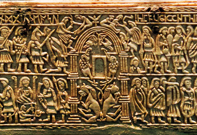detail from a Viking box on display at the British Museum