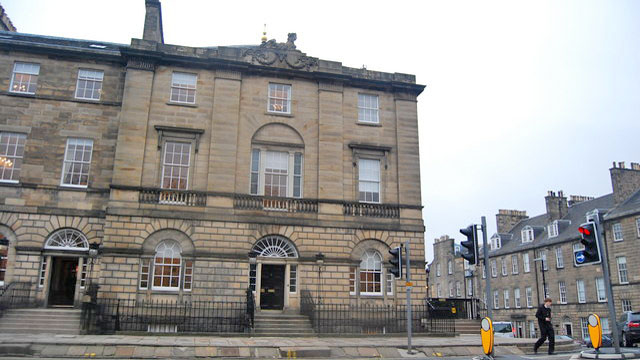 A light coloured building built in Georgian style