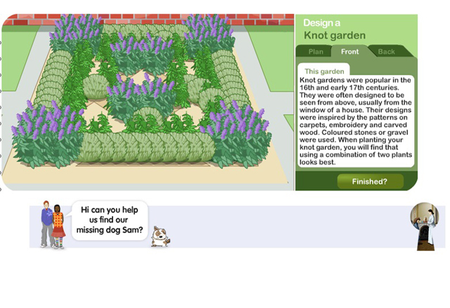 A screenshot showing an illustrated garden