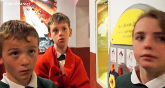 A screenshot showing a group of children