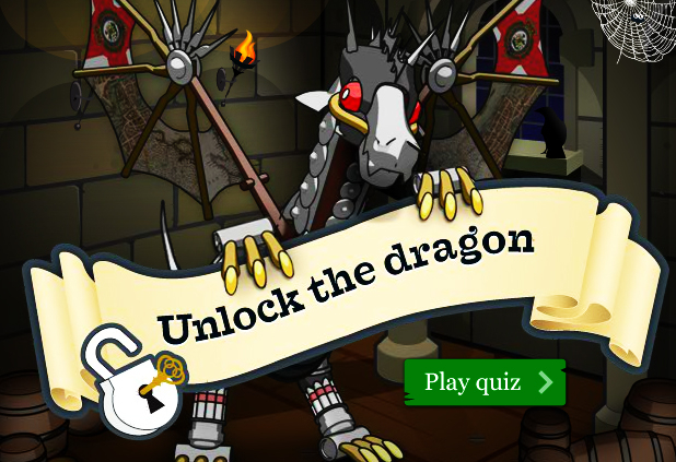 A screenshot showing a cartoon mechanical dragon.