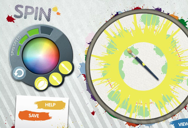 A screenshot showing paint splatters on a wheel