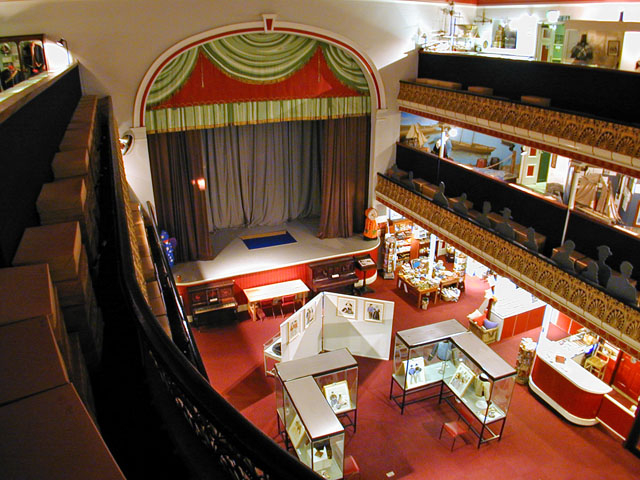 Interior of a theatre which ahs been converted into a museum gallery