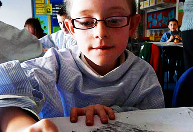 A child doing an art activity