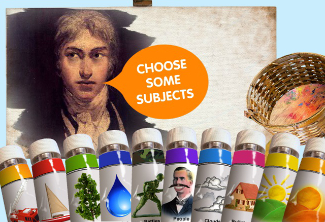 A screenshot showing Turner and some tubes of paint. 