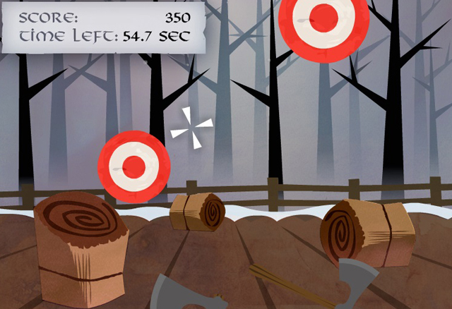 A screenshot showing some targets and a weapon