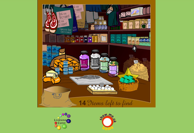 A screenshot showing a shop front from WWII