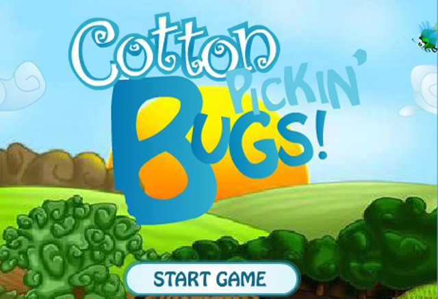 A screenshot showing the title page for Cotton Picking Bugs